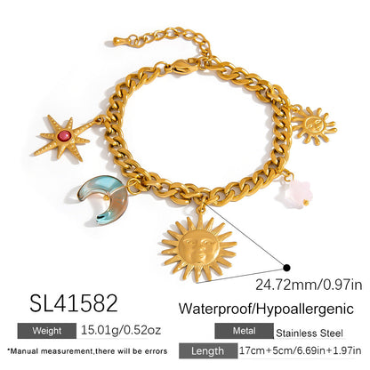DIY Stainless Steel Angel Butterfly Pendant Bracelet Stylish Gift