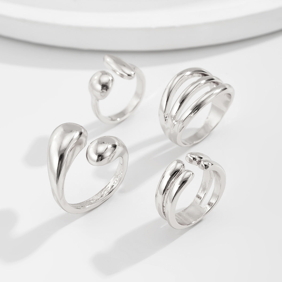 Irregular Design Alloy Bracelet Set Trendy Ins Style