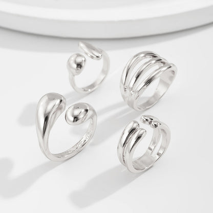 Irregular Design Alloy Bracelet Set Trendy Ins Style
