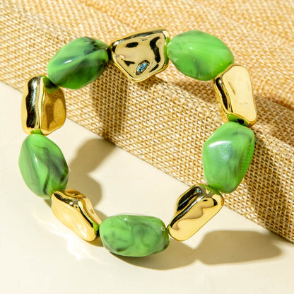 Exaggerated Acrylic Bead Bracelet Set Colorful Retro Jewelry