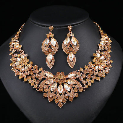 Vintage Floral Leaf Necklace Set for Women - Luxurious Jewelry