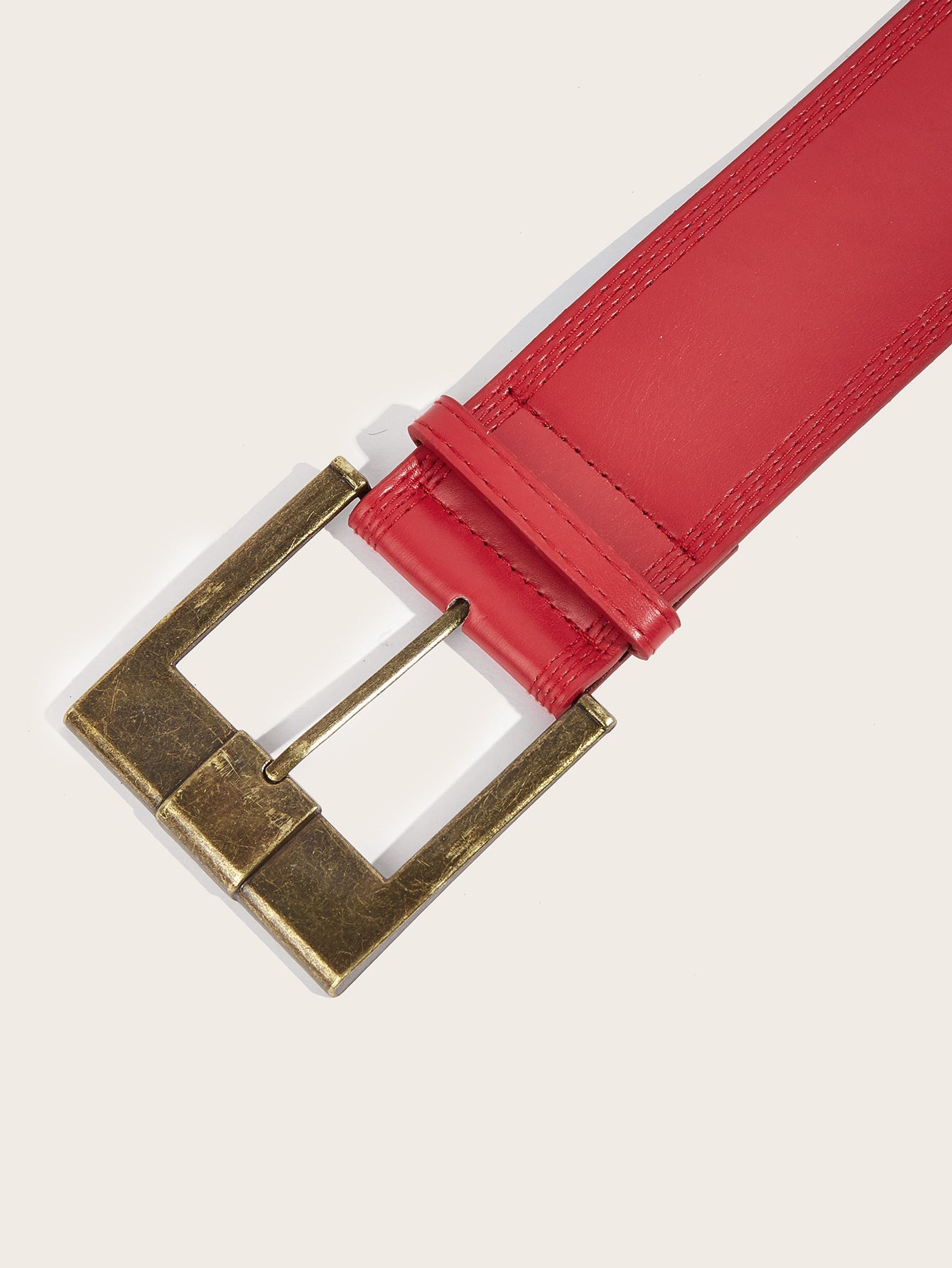 Vintage Distressed Leather Wide Belt