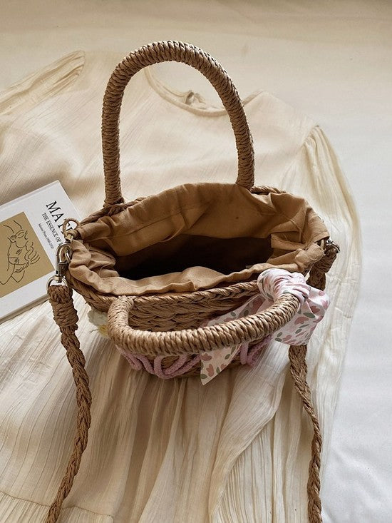 Trendy Beach Tote Bag With Letter Decoration And Scarf