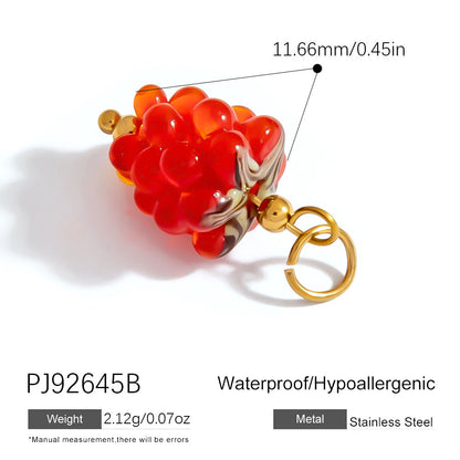 Colorful Oil-Drop Fish Heart Pendant Steel DIY Jewelry Accessories