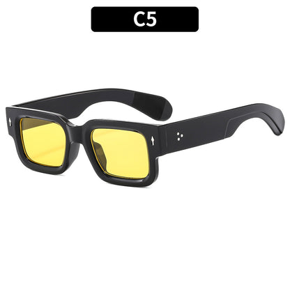 Trendy Square Sunglasses for Men with Arrow Design, UV400 Protection, Versatile Style