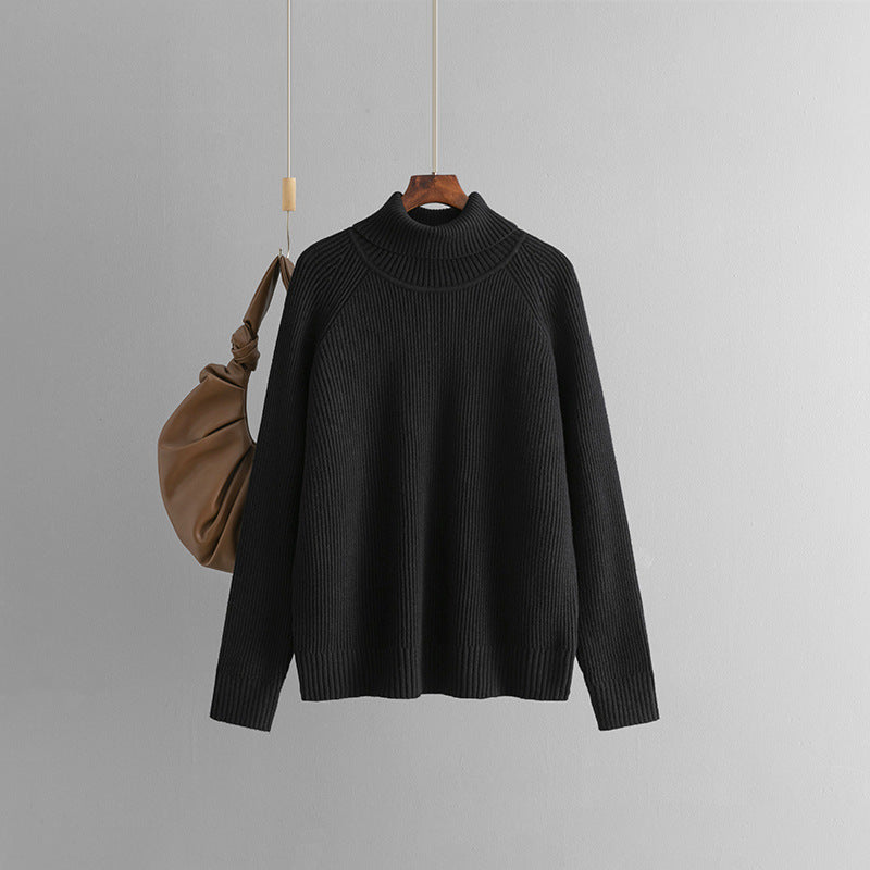 Solid Color Turtleneck Thicken Knit Sweater