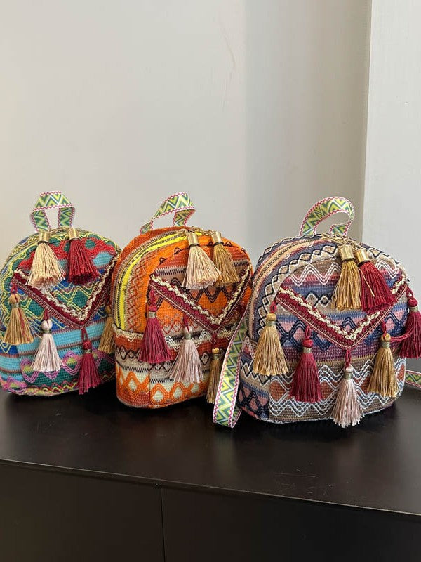 Bohemian Fringe Backpack Lightweight Casual Travel Bag