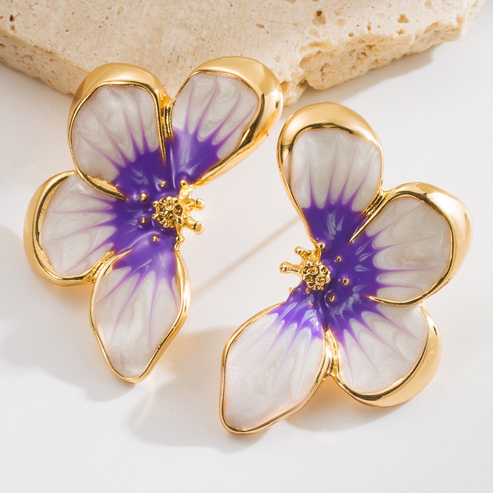 Vintage Baroque Style Floral Earrings Fashionable Summer Accessories