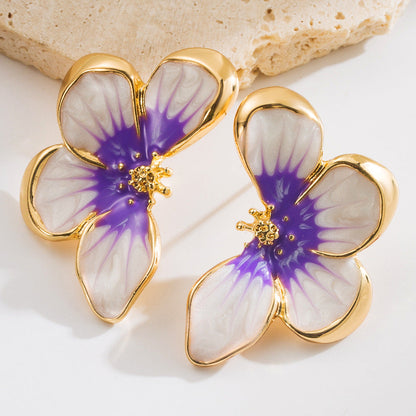 Vintage Baroque Style Floral Earrings Fashionable Summer Accessories