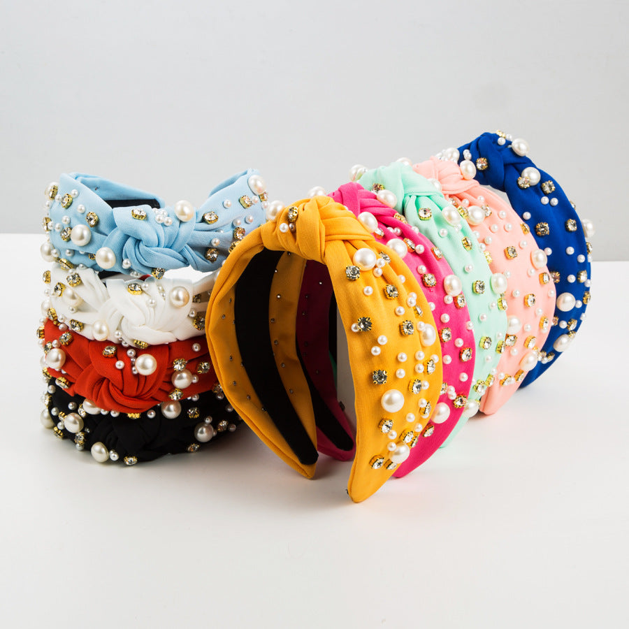 Wide Headband with Pearl Detail for Stylish Women