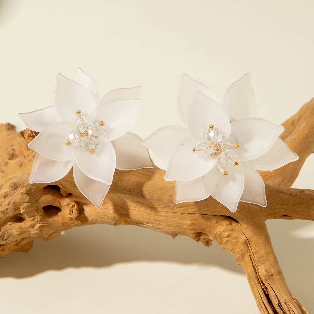Trendy Floral Resin Drop Earrings Handmade Fresh Style