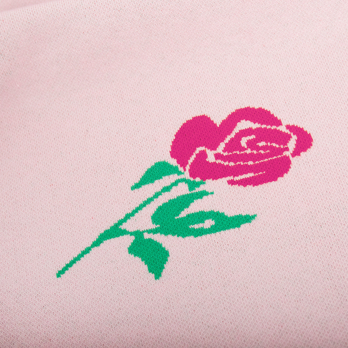 Colorful Rose Knit Sweater Casual Pullover