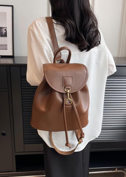 PU Leather Backpack With Structured Design