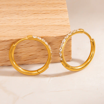 Geometric Stainless Steel Earrings Elegant Design 18K Gold Plated
