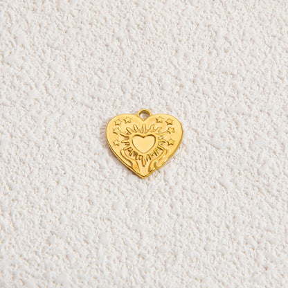 Heart Shaped Ocean Necklace Stainless Steel 18k Gold Pendant