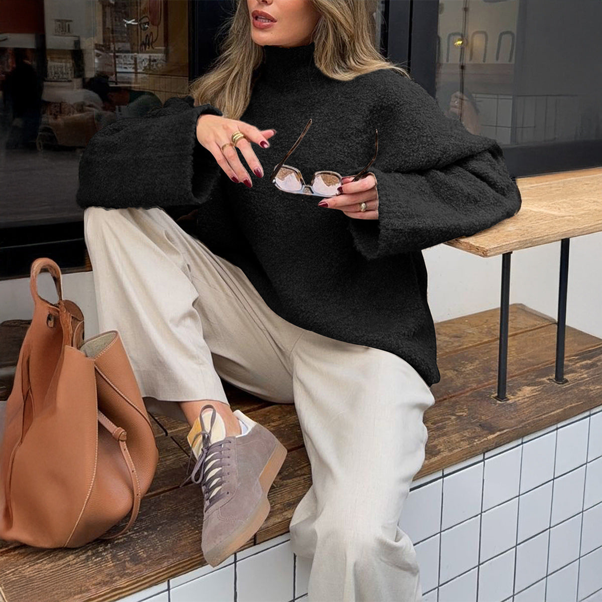 Winter Casual Solid Color Long Sleeve Sweater