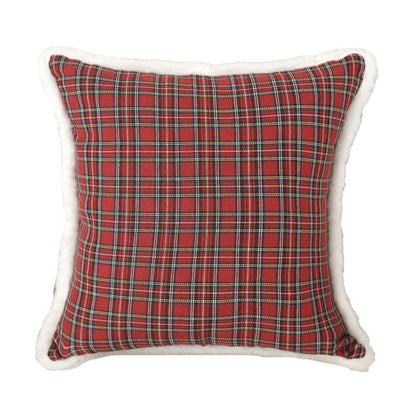 Simple Square Plaid Christmas Throw Pillow Case