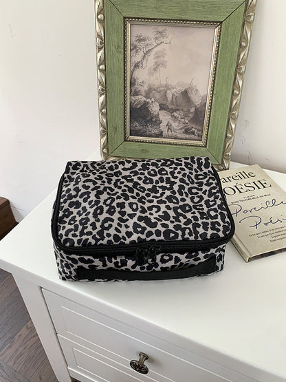 Leopard Print Portable Makeup Organizer Bag