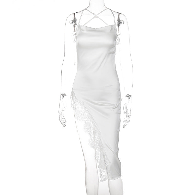 Women's Elegant Backless Lace Cami Dress