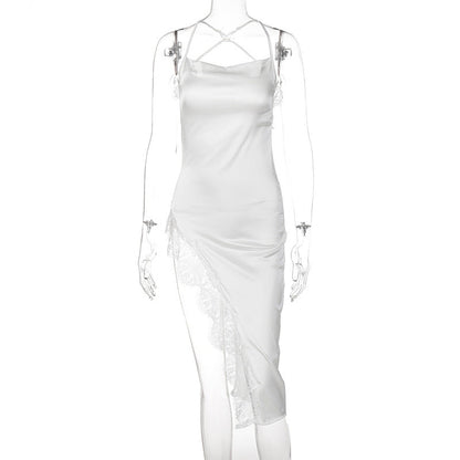 Women's Elegant Backless Lace Cami Dress