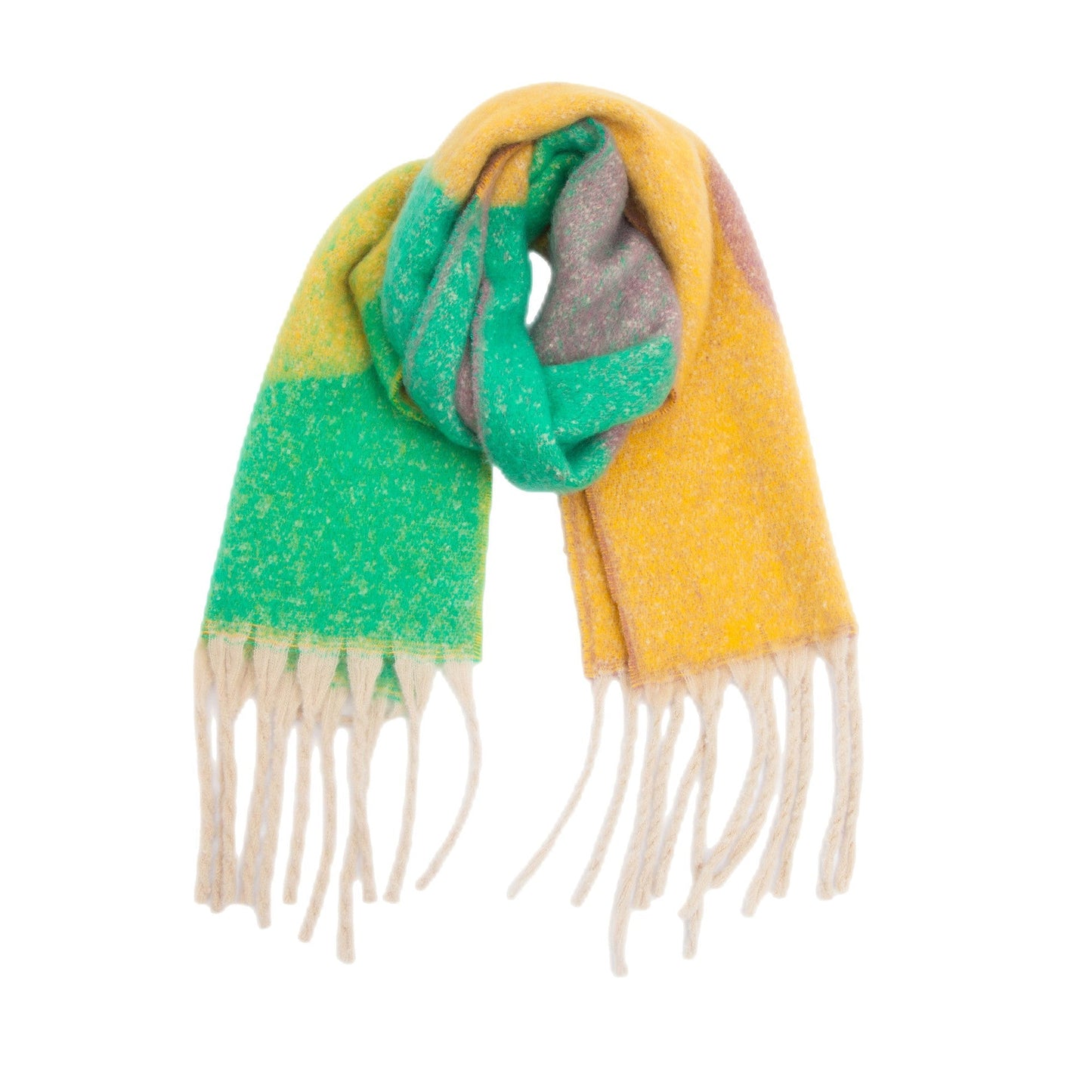 Irregular Print Tassel Vintage Scarf