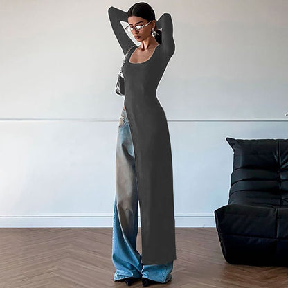 Trendy Women'S Long Sleeve T-Shirt With Asymmetrical Hem
