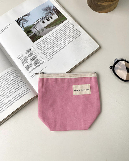 Canvas Portable Makeup Bag Stylish Storage Pouch