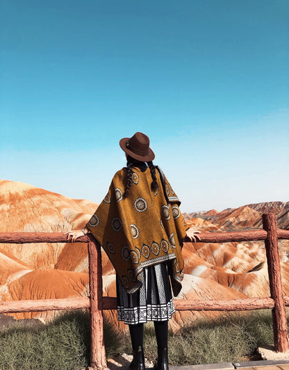 Ethnic Cloak Coat Retro Blanket Warm Autumn And Winter Shawl Scarf