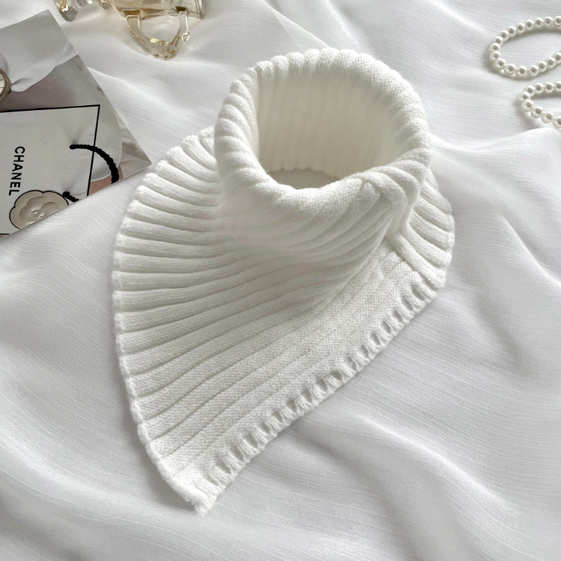 Solid Color High Collar Warm Knit Scarve
