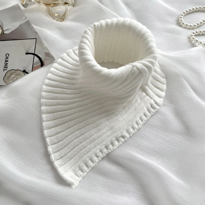 Solid Color High Collar Warm Knit Scarve