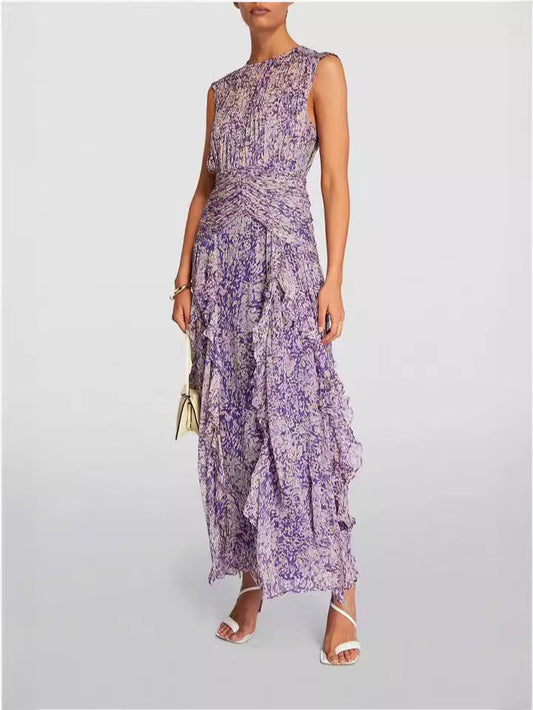 Off-Shoulder Chiffon Maxi Dress Elegant Floral Print for Women