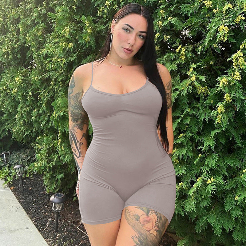 Trendy Plus Size Sleeveless Backless Jumpsuit Casual Chic