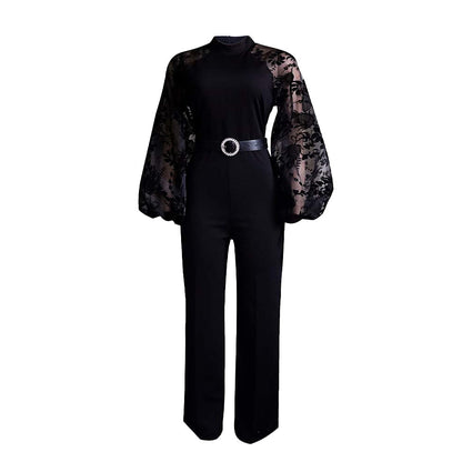 Elegant High-Waisted Wide-Leg Jumpsuit With Belt