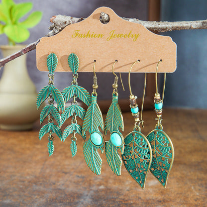 Bohemian Floral Geometric Earrings Set for Women and Men