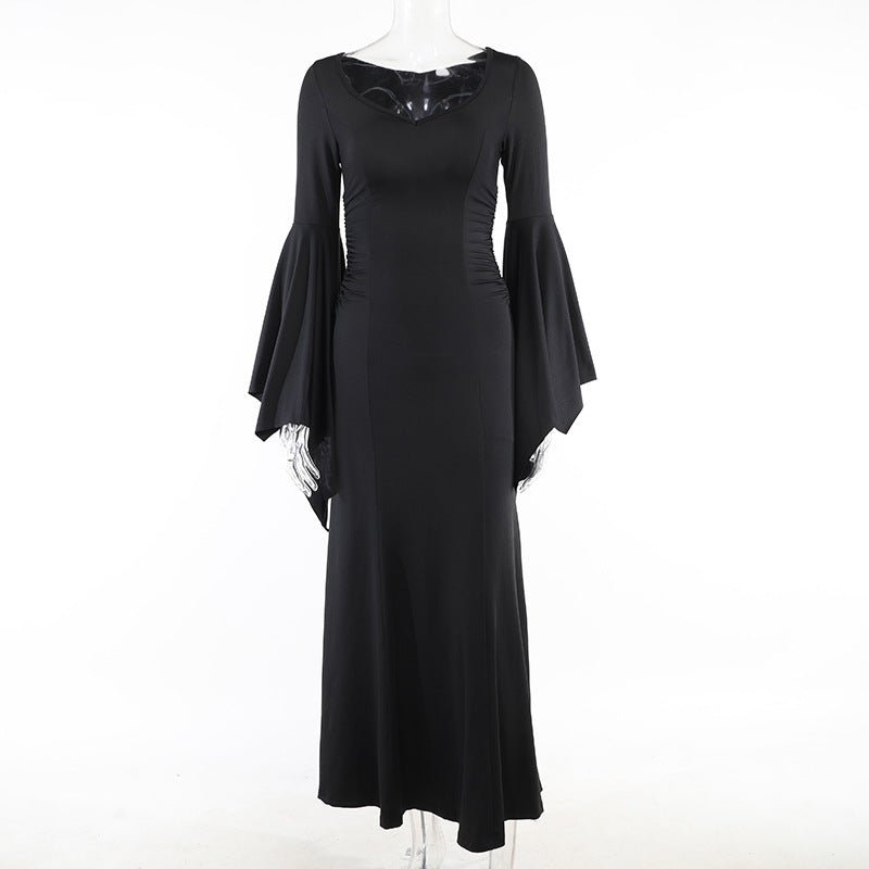 Chic Batwing Sleeve Mermaid Dress Elegant Polyester Summer Style