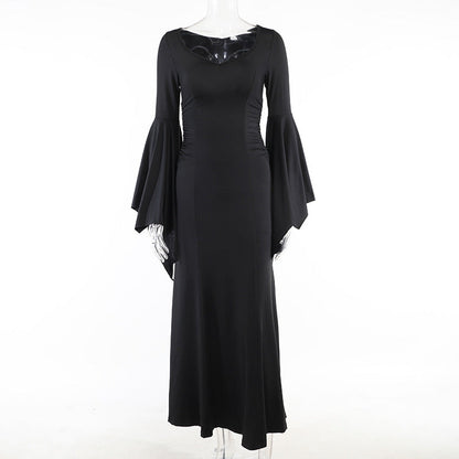 Chic Batwing Sleeve Mermaid Dress Elegant Polyester Summer Style