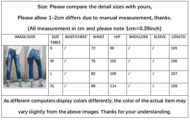 Washed Denim Pant Straight Leg Jeans