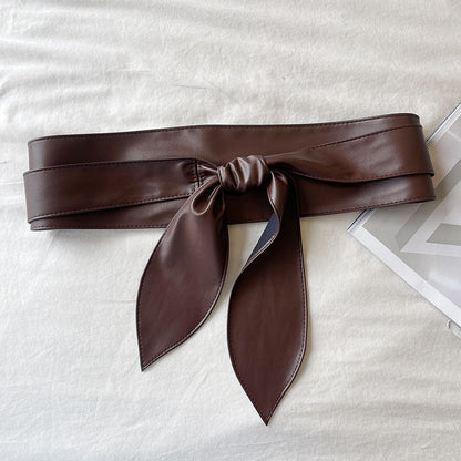 Trendy Wrap Wide Cinch PU Obi Belt