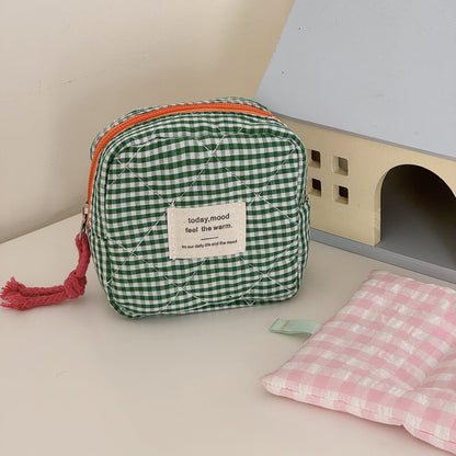 Trendy Plaid Pouch Bag Portable Coin Purse