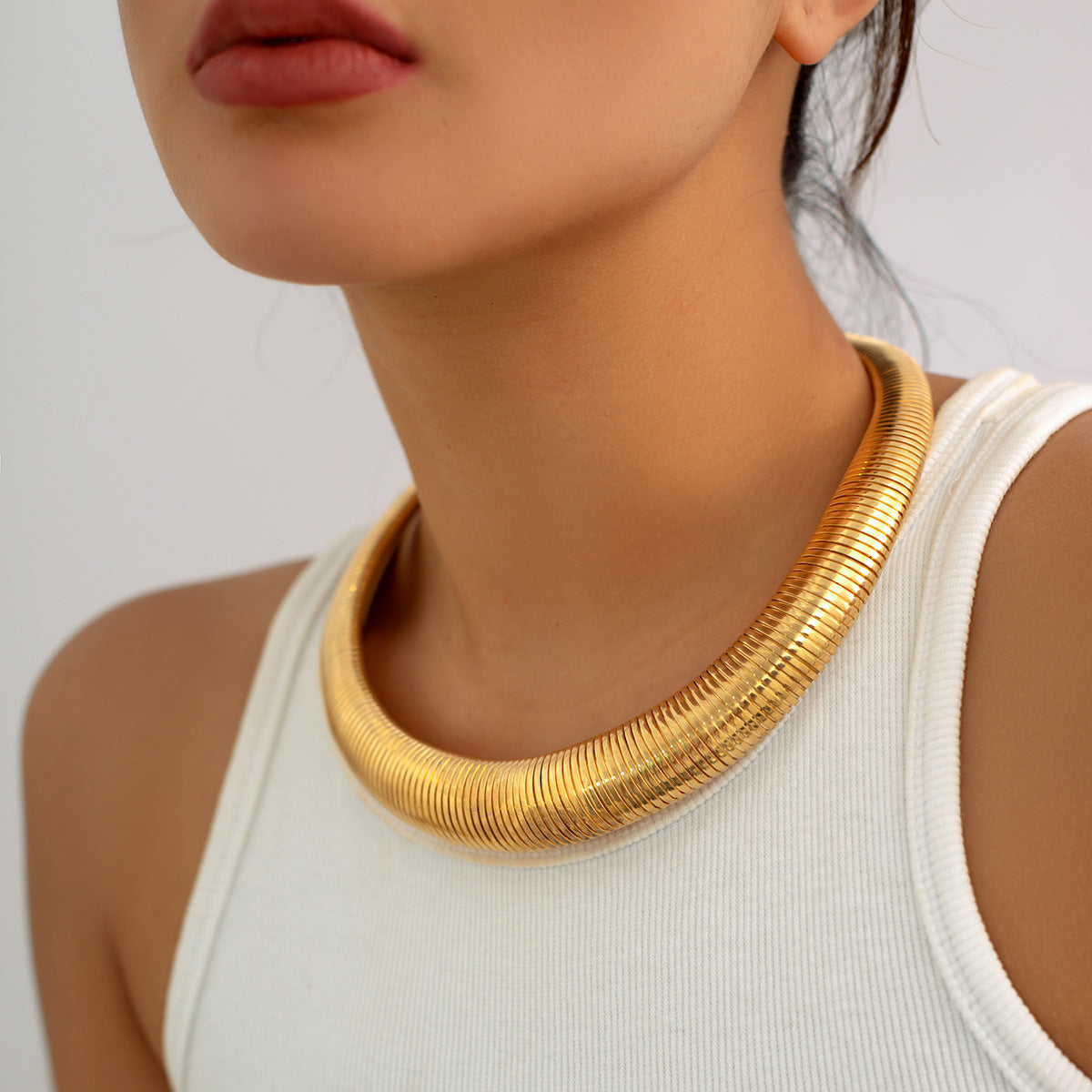 Punk Style Geometric Metal Choker Necklace