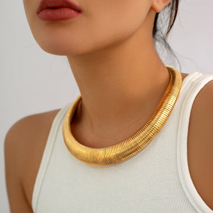 Punk Style Geometric Metal Choker Necklace