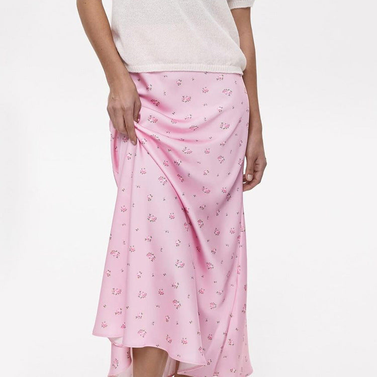 Elegant Floral Print Bodycon Midi Skirt