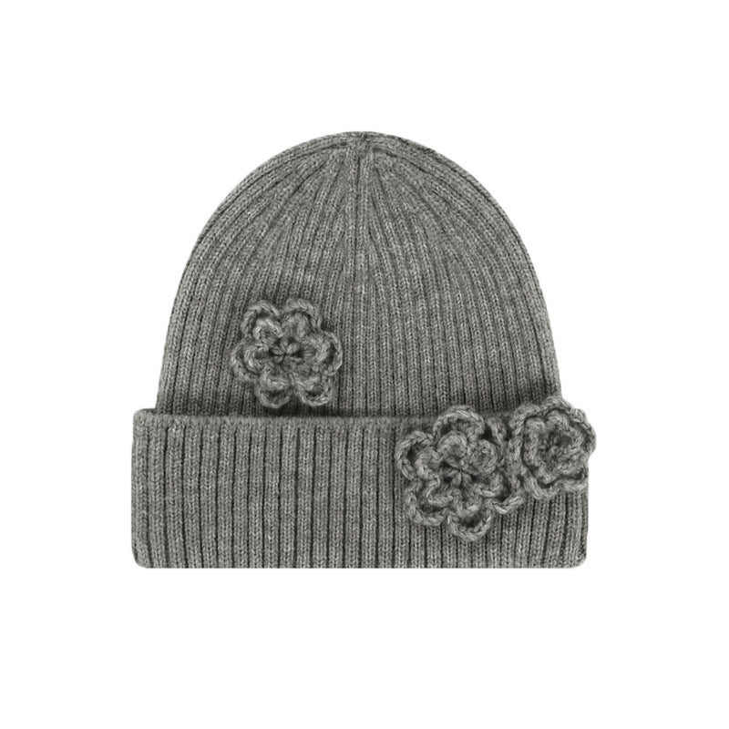 Girls' Handmade Crochet Solid Color Knit Hat
