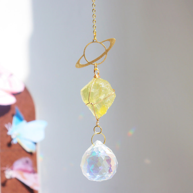 Irregular Stone Evil Eye Crystal Suncatcher