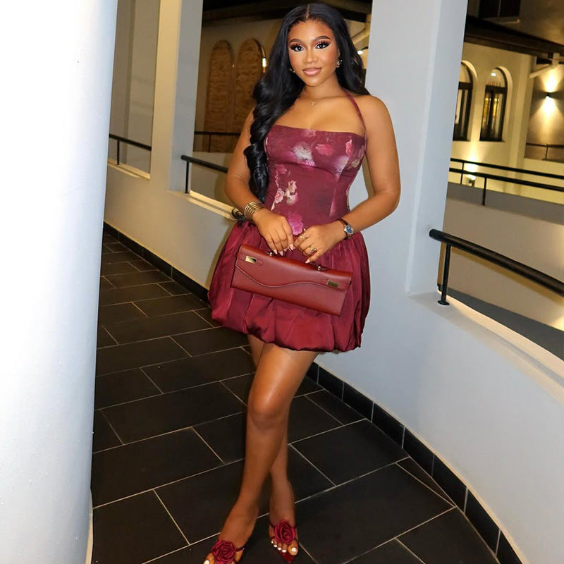 Chic A-Line Mini Dress With Asymmetrical Neckline