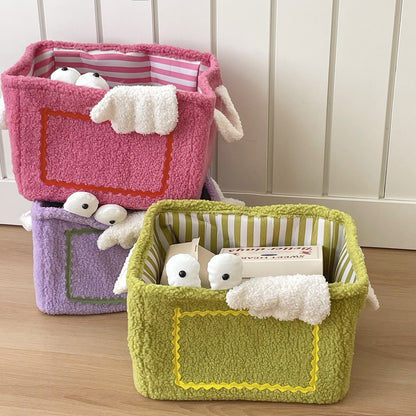 Monster Plush Storage Bin Cute Winged Organizing Basket
