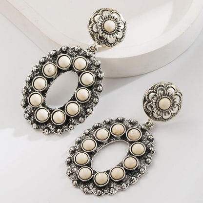 Bohemian Turquoise Floral Earrings for Women