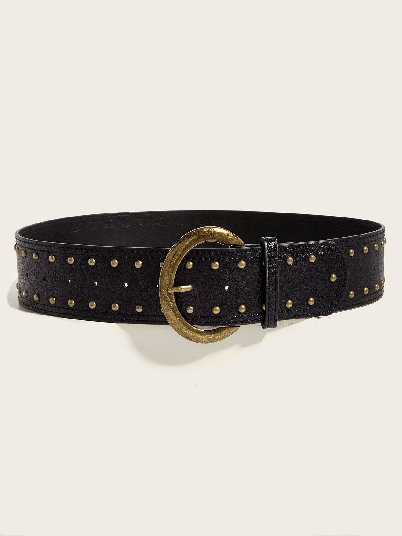 Punk Studs Leather Wide Belt
