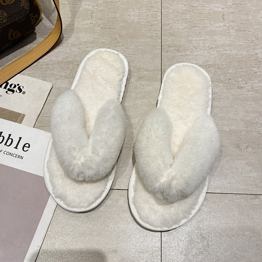 Soft Plush Open-Toe Indoor Slippers