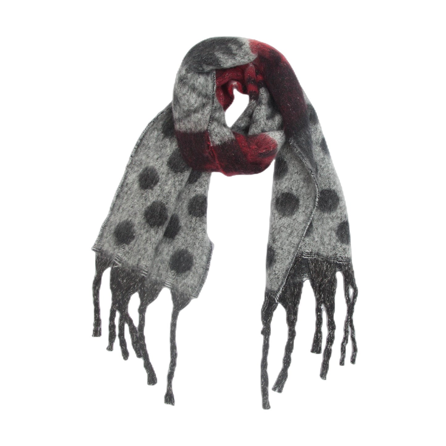 Contrast Color Print Tassel Scarves